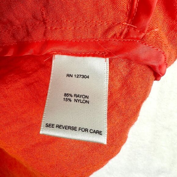 John Mark Wire Collar Button Up Tunic Size Large Orange Artsy Lagenlook NEW - Picture 9 of 9